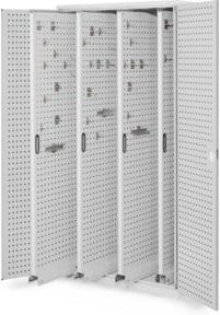 Kappes Vertikalschrank RasterPlan Mod. 83 in RAL 7035 Grau mit abschließbaren Türen und innenliegenden Lochplatten, B: 60 cm, T: 50 cm, H: 195 cm - Bild 1