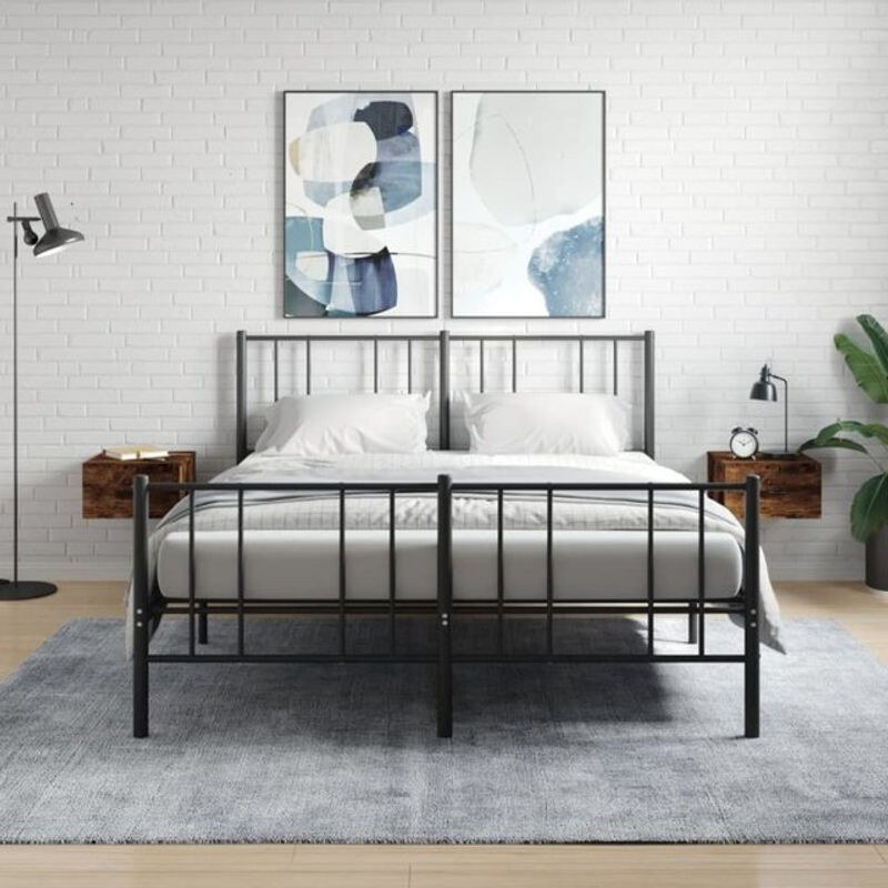 Vidaxl Wand-Nachttische 2er-Set aus Holzwerkstoff in Räuchereiche Braun im Industrial-Design B/T/H: 35 x 35 x 20 cm - Bild 1