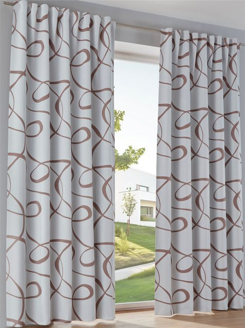 Verdunklungsschal Heine Home in Weiß-Braun aus 100% Polyester - Bild 1