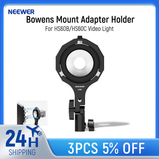 NEEWER Bowens Mount Adapter Ring für HS60B und HS60C Handheld Video Licht in Schwarz - Bild 1