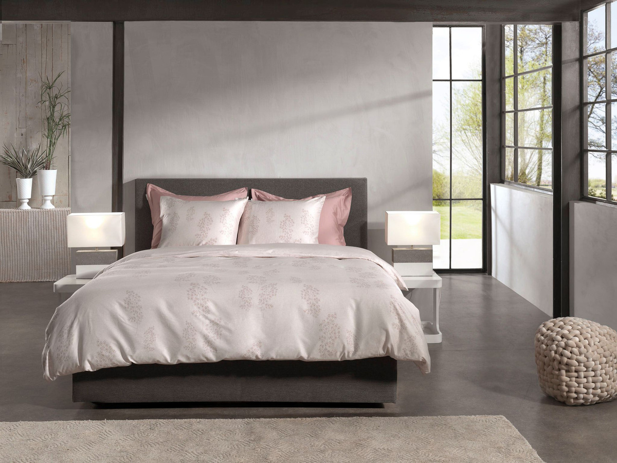 Heckett & Lane Mako-Satin Bettwäsche Maya Natural mit Gräsern und Vögeln, Farbe Beige, B/H: 155 x 220 cm und Kissen: 80 x 80 cm - Bild 1