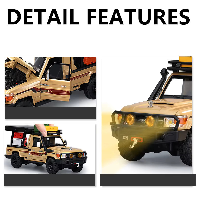 MAKEDA Toyota Land Cruiser LC79 Camping Offroad, Spielzeugauto, 1:32, mit Sound & Licht - Bild 4