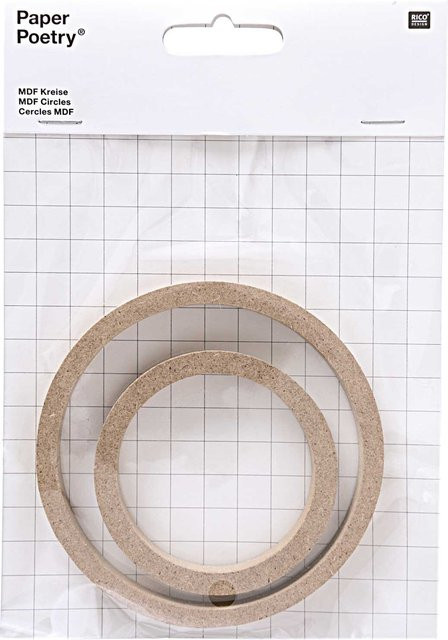 Rico Design Paper Poetry MDF Kreise in Natur, 2 Stück - Bild 1