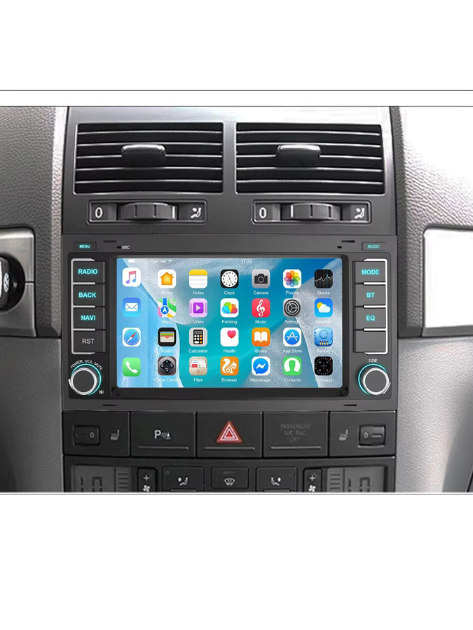 ESSGOO Android 15 Autoradio für VW T5 Multivan Transporter mit 7 Zoll Display, 6+128GB Speicher, 8-Kern Prozessor, kabellosem Carplay, GPS, 4G, Bluetooth und DSP, Schwarz - Bild 6