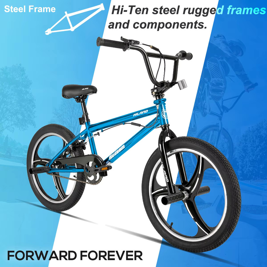 Hiland BMX-Fahrrad, 20-Zoll, Freestyle, mit 360-Grad-Rotor, 4 Pegs - Bild 2