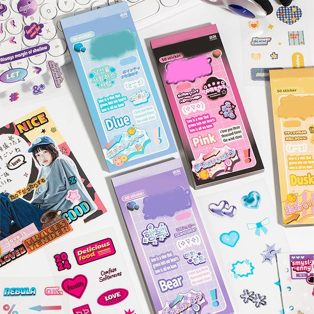 Mr. Paper 4Style Bunte Süßigkeiten PET Aufkleber für DIY Buch, Sammelalbum und Telefonhülle, 50 Stück pro Beutel, Mehrfarbig - Bild 1
