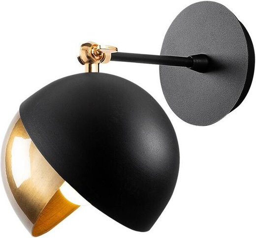 Opviq Wandleuchte Berceste aus Metall in Schwarz und Gold, E27, B/H/T: 26 x 25 x 26 cm - Bild 1