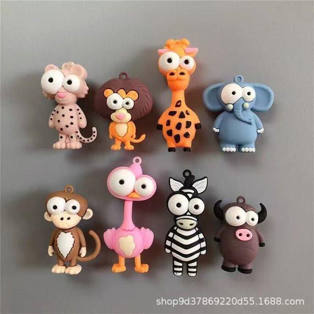 Homeda 3D Cartoon-Tier-Kühlschrankmagnete aus Kunststoff, Mehrfarbig - Bild 1