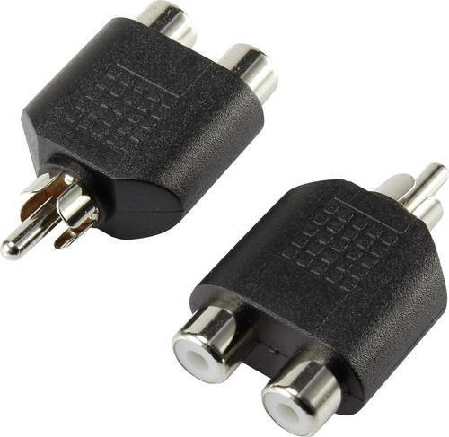 SpeaKa Professional SP-7870160 Cinch Audio Y-Adapter 1x Cinch-Stecker auf 2x Cinch-Buchse Schwarz - Bild 1