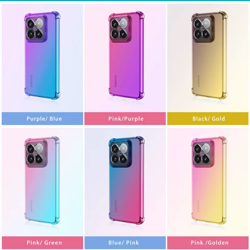 Stoßfeste Gradient TPU Schutzhülle für Xiaomi 15 14 Ultra 14T 13T 13 Lite 12T Pro 11T in Transparent Multicolour - Bild 2