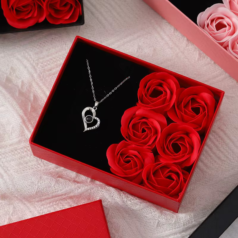 Romantische Schmuckgeschenkbox mit Tasche und Fensterdesign für Ringe und Anhänger - Bild 3