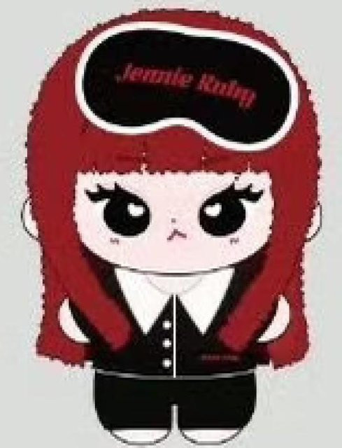 MINISO Jennie Ruby Plüschtier Schlüsselanhänger Black Mask - Bild 1