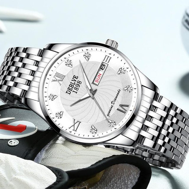 the BAY Armbanduhr Edelstahl, Automatik, Silber, Diamant, Herren - Bild 1
