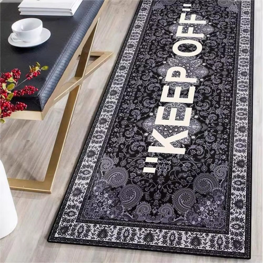 VIKAMA Flanellteppich Modern Oriental Schwarz für Wohnzimmer und Schlafzimmer, Waschbar - Bild 3