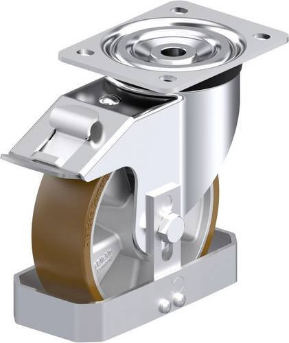 Blickle L-ALB 160K-FI-FS Stahlblech-Lenkrolle in Silber mit 160 mm Rad-Durchmesser und 400 kg Tragfähigkeit - Bild 1