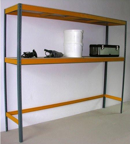 SZAGATO Garagenregal aus Stahl in Grau mit 2 Böden, B/H/T: 225 x 180 x 50 cm - Bild 1