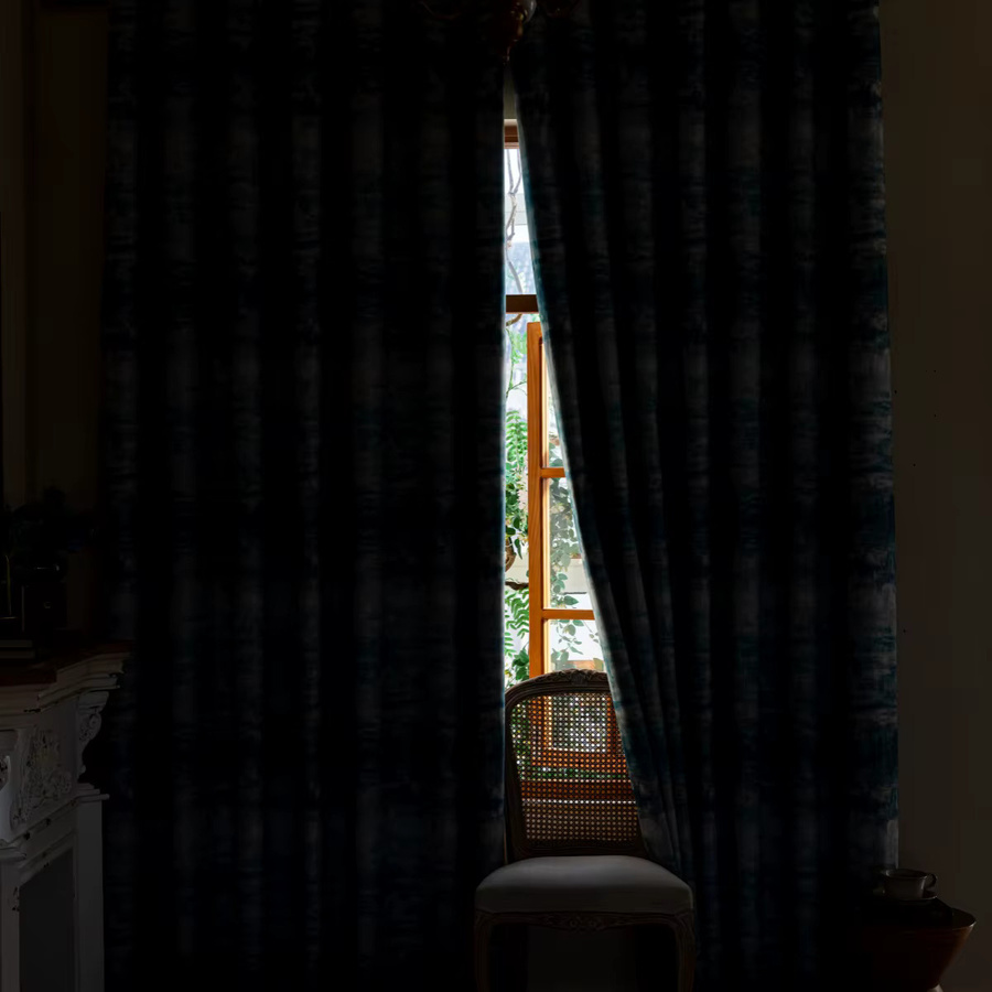 CENTURyMiG Verdunkelungsvorhänge im französischen Vintage-Stil mit Grafikdruck, Blau, Breite: 132 cm, Höhe: 200 cm - Bild 2
