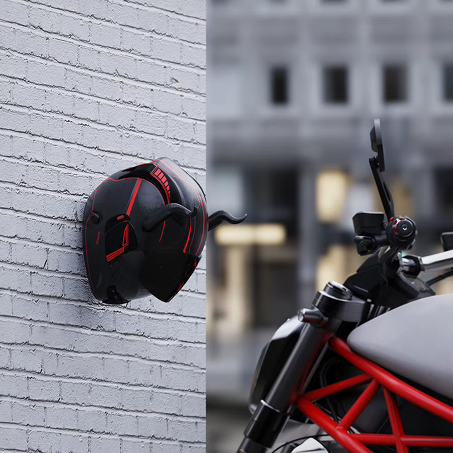 APWIKOGER Motorrad Helm Haken Wandhalterung für Jacken und Gepäck in Schwarz - Bild 4