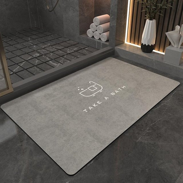 Yiran Furniture Kieselgur Fußmatte aus Diatomeenschlamm, schnelltrocknend und wasserabsorbierend, Anti-Rutsch-Badezimmermatte, B/T/H: 120 x 80 cm - Bild 1