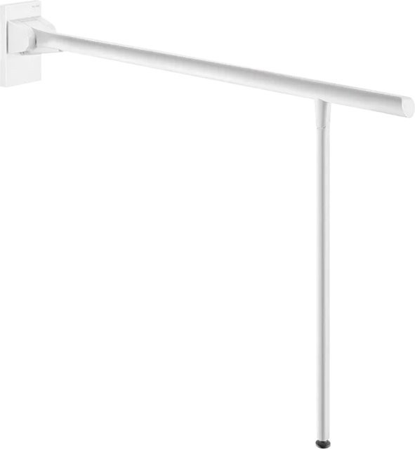 Delabie Be-Line Stützklappgriff mit Fuß, Farbe Weiß Matt, Material Aluminium und Edelstahl, Wandmontage - Bild 1