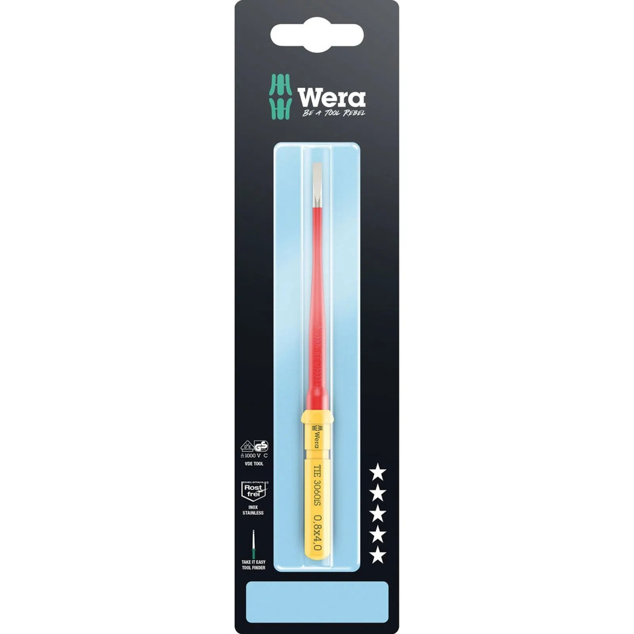 Wera Kraftform Kompakt VDE 3060 iS Take It Easy Schlitz-Wechselklinge aus Edelstahl, Farbe: Silber, Breite: 4,0 mm, Tiefe: 0,8 mm, Höhe: 157 mm - Bild 2