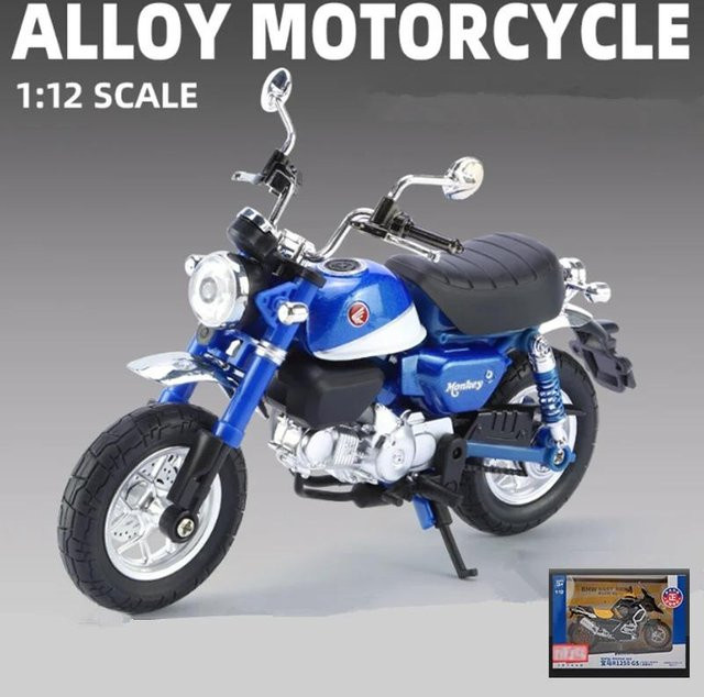 Honda Monkey 125 Sport Motorrad Modell, Diecast, 1:12, Blau - Bild 1
