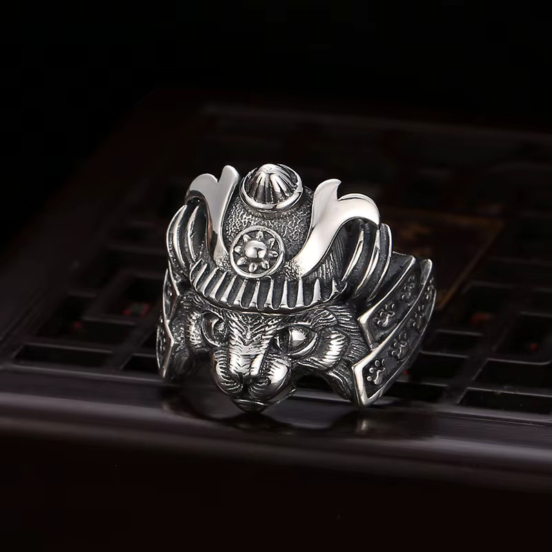 LENNIK Ring Samurai Katze, Silber, Unisex, Verstellbar - Bild 3