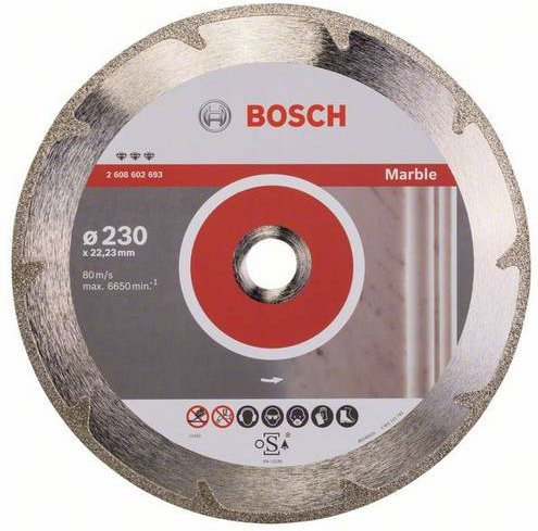 Bosch Diamanttrennscheibe Best for Marble für Stein, Farbe: Silber, Durchmesser: 230 mm, Bohrung: 22,23 mm - Bild 1
