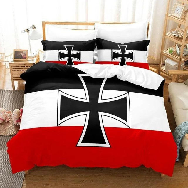 Bettwäscheset Deutschland Flagge mit Bettbezug und Kissenbezug von Binchi Outdoor Product, Mehrfarbig, B/L: 173 x 218 cm - Bild 1