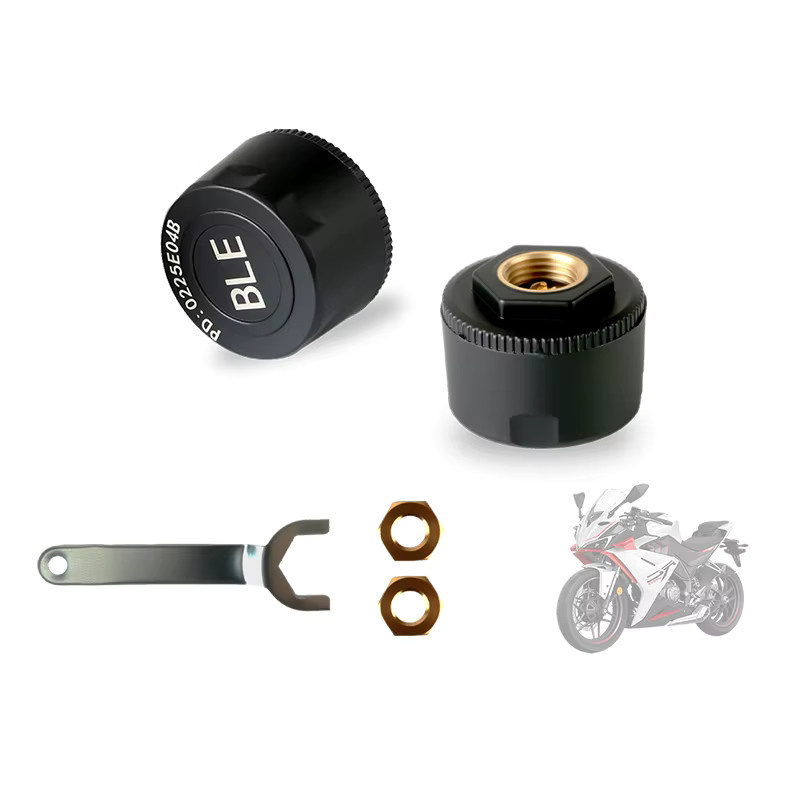 Jansite Motorrad Reifendruckkontrollsystem TPMS mit Temperaturwarnanzeige in Schwarz - Bild 6