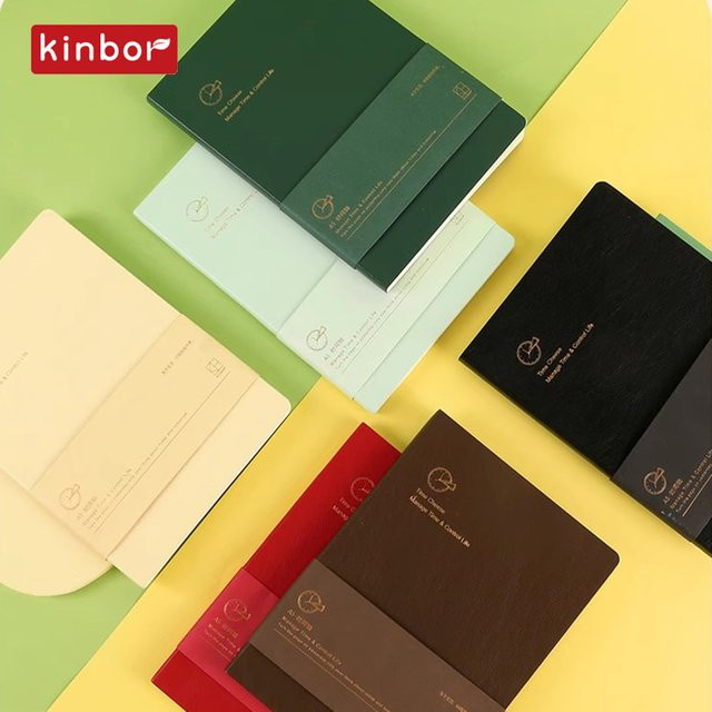 Kinbor Budget Planner Notizbuch A5 Agenda aus PU-Material in Gelb - Bild 1