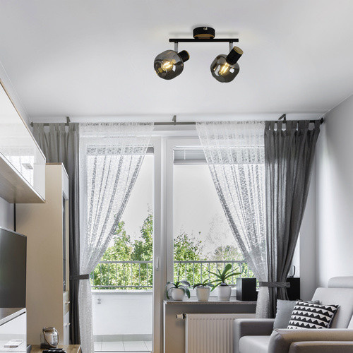 NÄVE Deckenleuchte Fumoso in Schwarz mit Glas und Metall, E14, ohne Leuchtmittel - Bild 2