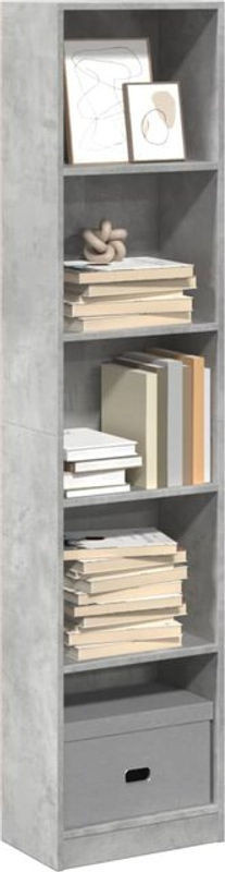 Bücherregal Vidaxl in Grau aus Holzwerkstoff im Industrial Design, B/T/H: 40 x 24 x 176 cm - Bild 1