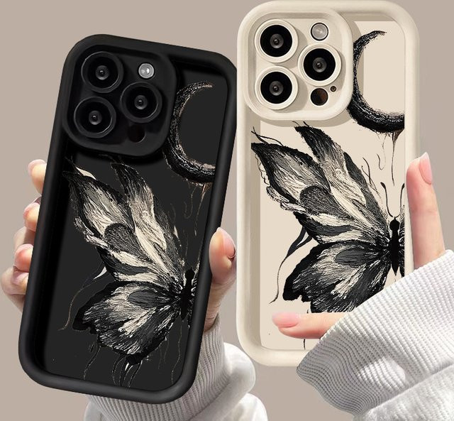 Stoßfeste TPU-Handyhülle mit Schmetterlings-Motiv von AKABEILA für iPhone 11 bis iPhone 18 Pro Max - Bild 1