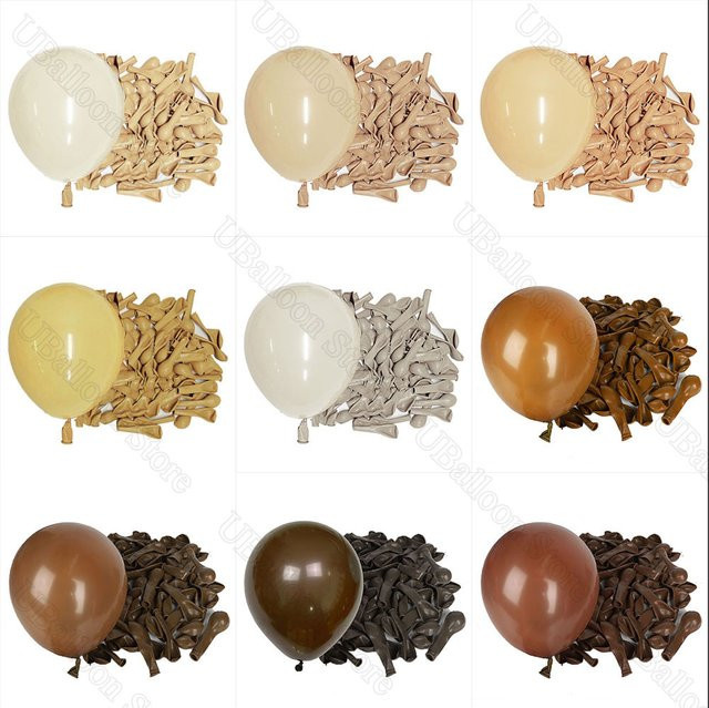 Boho Latexballons in Braun, Beige und Weiß für deine Geburtstagsdekoration von MicroPlush - Bild 1
