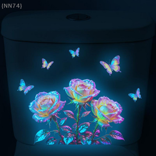 JETTING Selbstklebender Wandaufkleber mit leuchtenden Rosen-Blumen in Multicolour für Schlafzimmer und Wohnzimmer - Bild 1