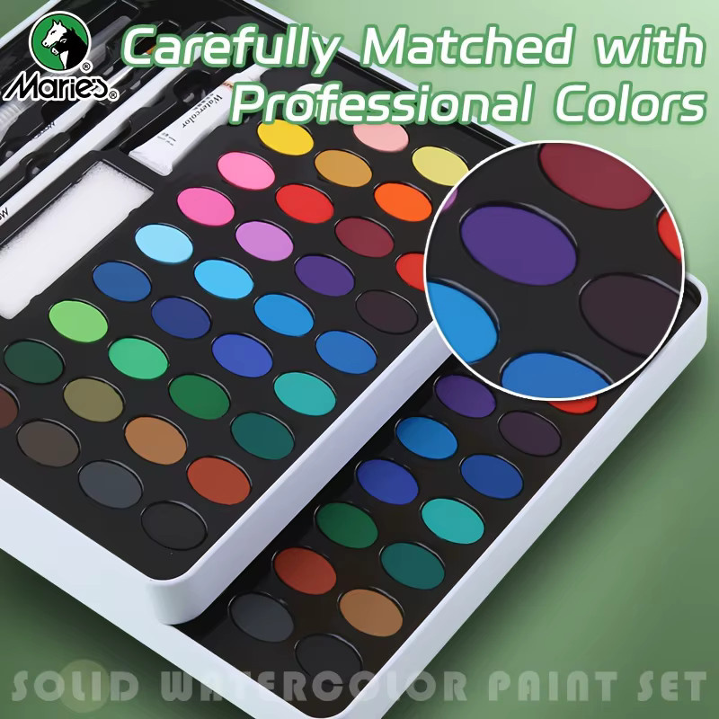 Marie's Aquarellfarben-Set mit 48 Farben in einer tragbaren Metallbox, Mehrfarbig - Bild 3
