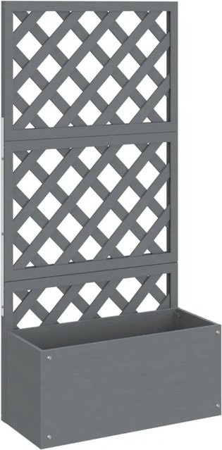 vidaXL Blumenkasten mit Rankgitter aus WPC in Grau, H x B x T: 135 x 65 x 33 cm - Bild 1