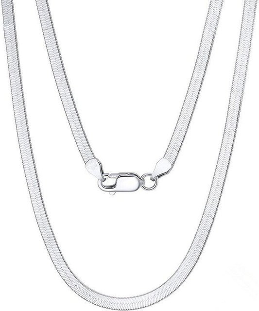 Halskette 925 Silber, Panzerkette, 50 cm, Damen, Weiß - Bild 1