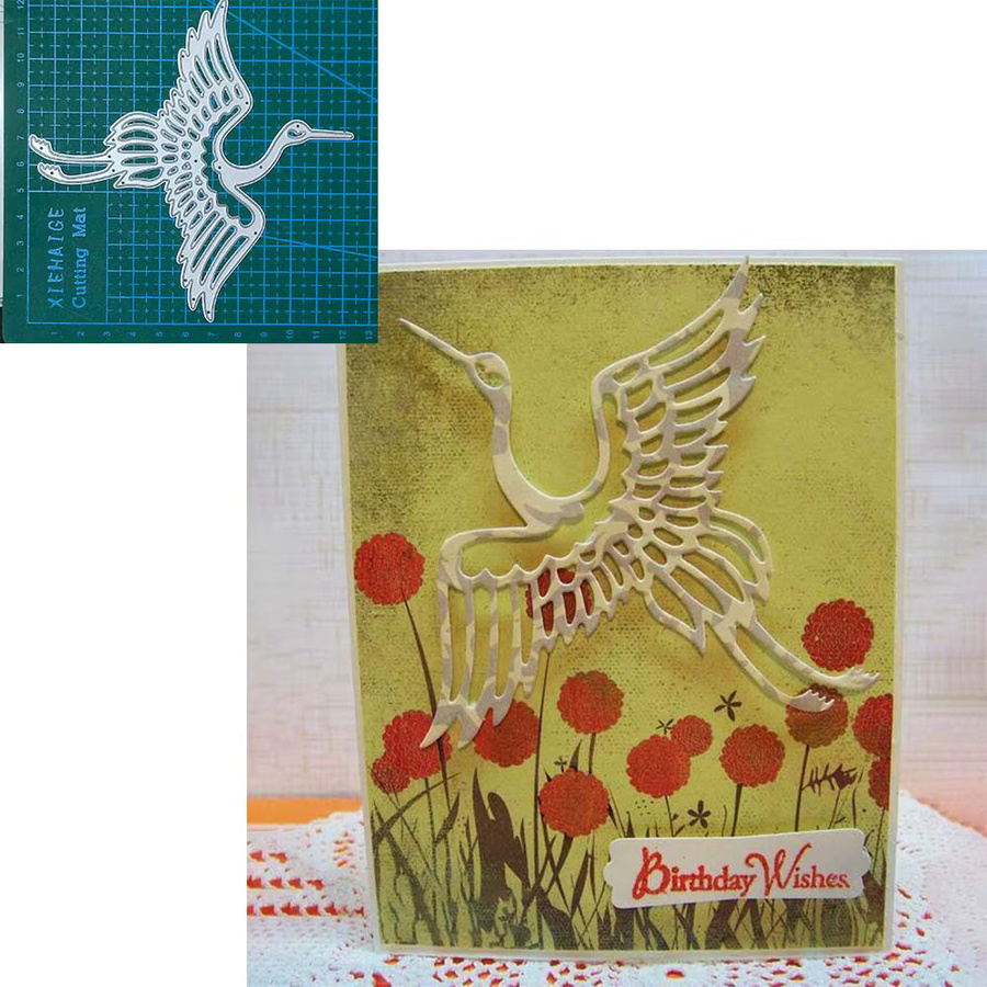 Metall Stanzschablone in Vogelform für Scrapbooking und Bastelarbeiten, Silber - Bild 2