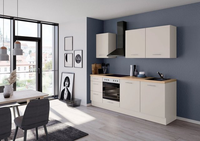 Impuls Küchen Küchenzeile IBZ4230I4 in Magnolienweiß, Breite: 230 cm, Tiefe: 57,6 cm - Bild 1