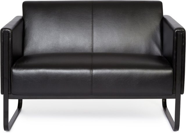 hjh OFFICE Lounge Sofa BALI in Schwarz aus Kunstleder mit Armlehnen - Bild 1