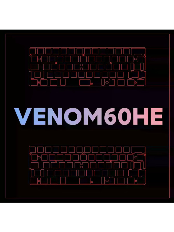 60HE Venom Magnetische Hall-Effekt-Tastaturplatte aus PEI-Messing-CF-PP für PCB-montierte Schrauben im Stabilisator - Bild 4