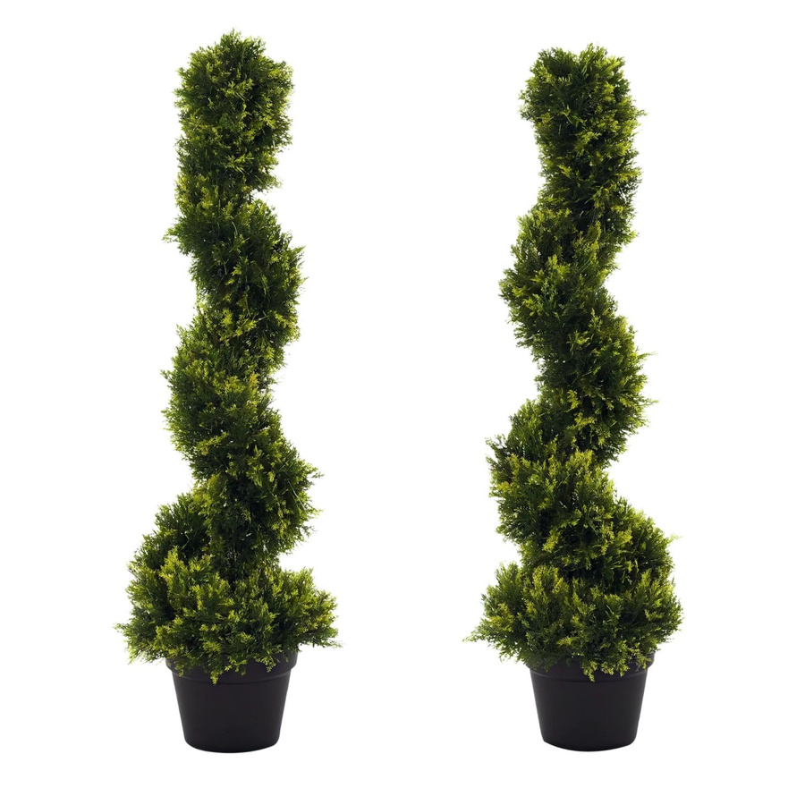 Outsunny Künstlicher Zedernbaum in Grün und Naturfarben aus Kunststoff und Zement, Höhe: 90 cm, Breite: 18 cm, Tiefe: 18 cm - Bild 2