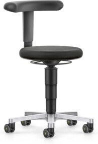 bimos ESD Hocker mit Rollen und Flex-Stütze in Schwarz mit Stoffbezug und Aluminiumgestell, Sitzhöhe: 45,0 - 65,0 cm - Bild 1