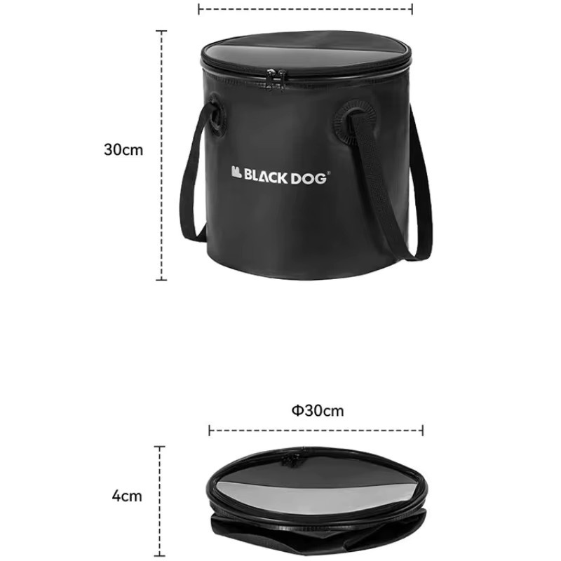 Blackdog Faltbarer Wasserbehälter mit Deckel, Schwarz, 20 l - Bild 4