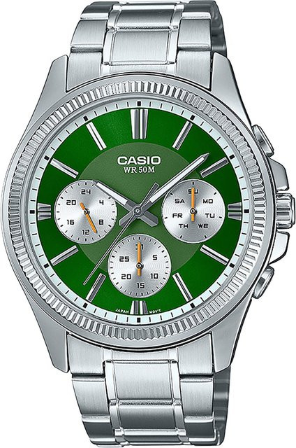 Casio Armbanduhr, Quarz, Edelstahl, Grün, 44 mm, Herren - Bild 1