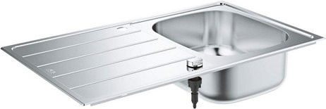 Grohe Einbauspüle K200 aus Edelstahl mit Abtropffläche, silberfarben, B/T: 86 x 50 cm - Bild 1