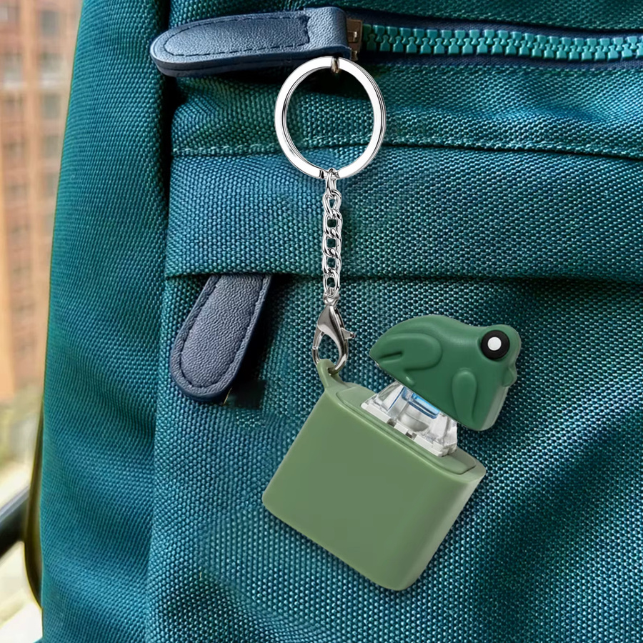 jocestyle Frosch Fidget-Schlüsselanhänger, mit Sound und Licht, Grün - Bild 3