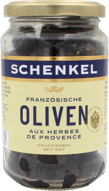 Schenkel Oliven schwarz mit Kräutern der Provence mit Kern 230 g - Bild 1